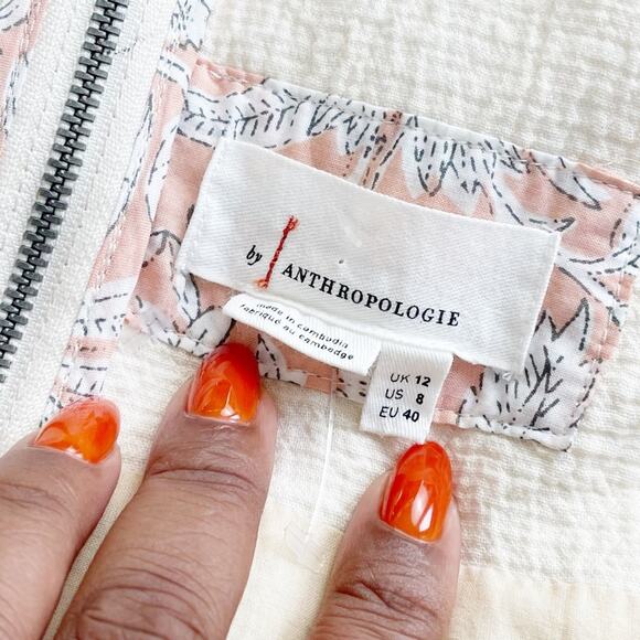 Anthropologie Women's Demi Textured Cream‎ Surplice Neck Jumpsuit Size 8 - Picture 3 of 7